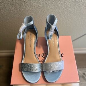 Juicy Couture Light Blue Satin Heels